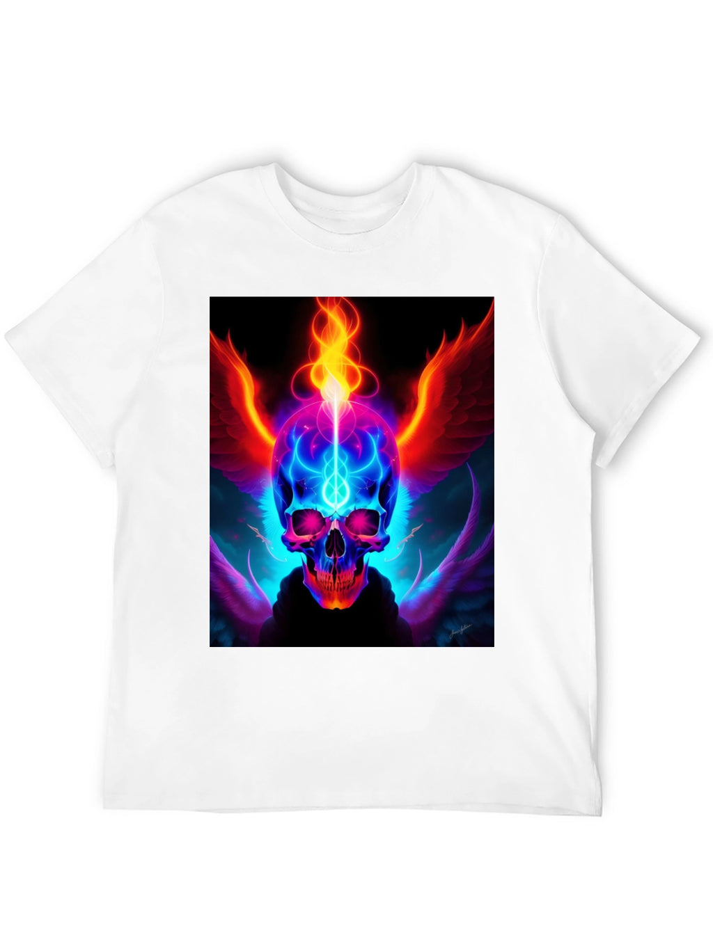 Fiery Skull Graphic Tee - Edgy Design