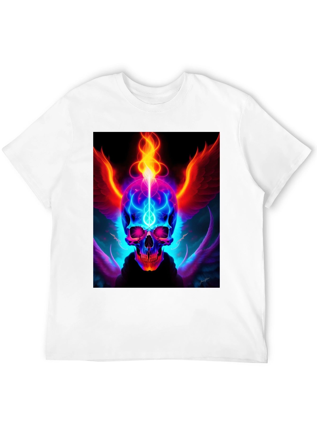 Fiery Skull Graphic Tee - Edgy Design