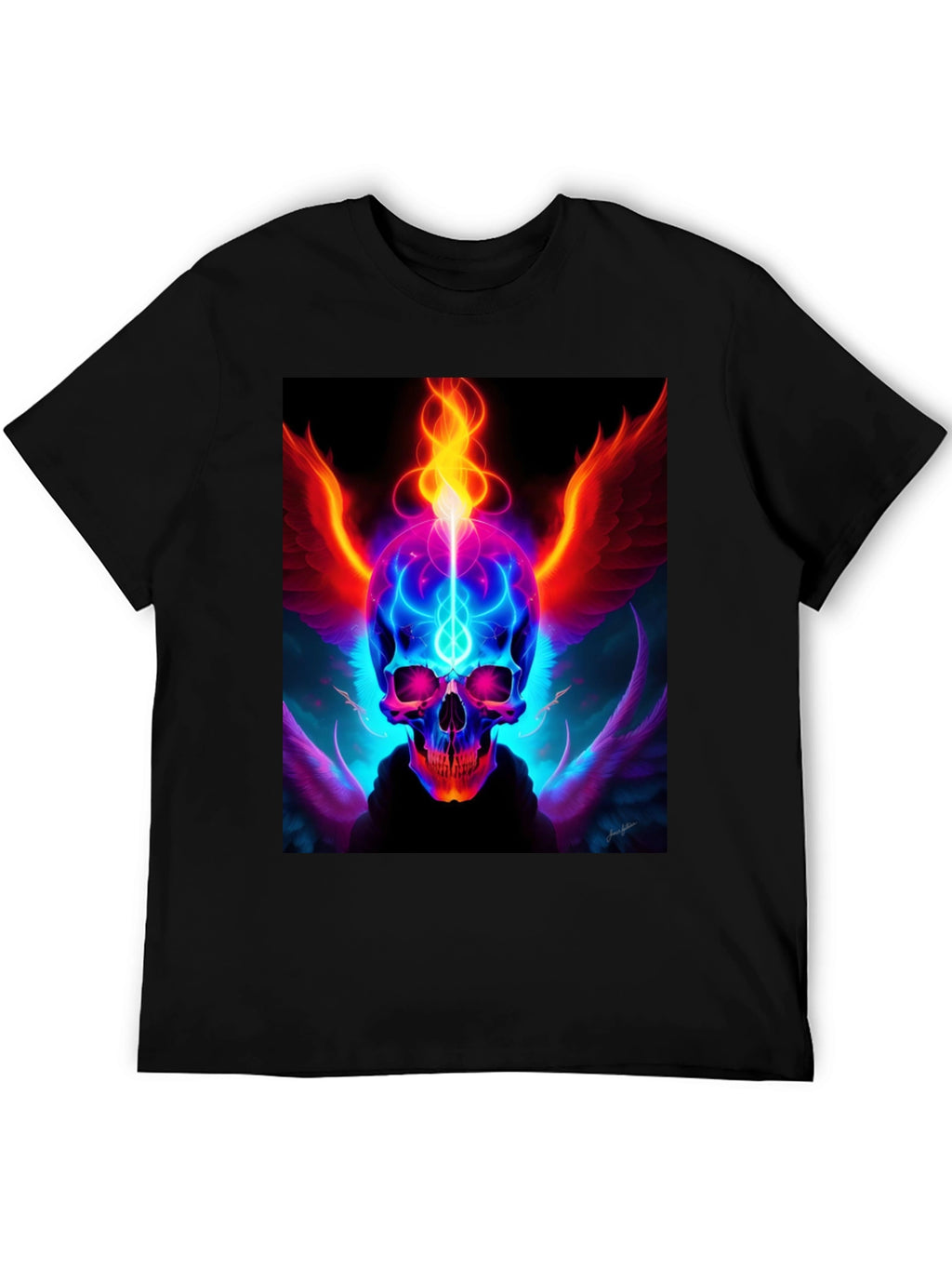 Fiery Skull Graphic Tee - Edgy Design