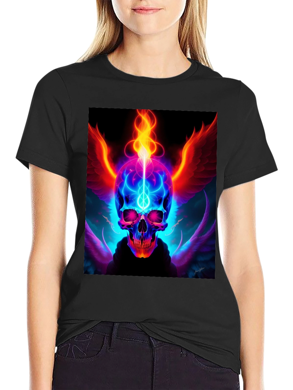 Fiery Skull Graphic Tee - Edgy Design