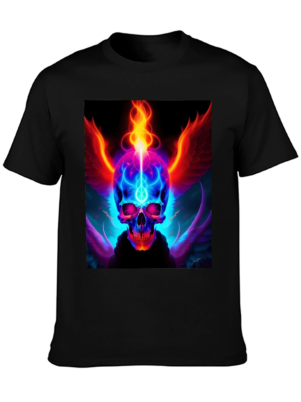 Fiery Skull Graphic Tee - Edgy Design
