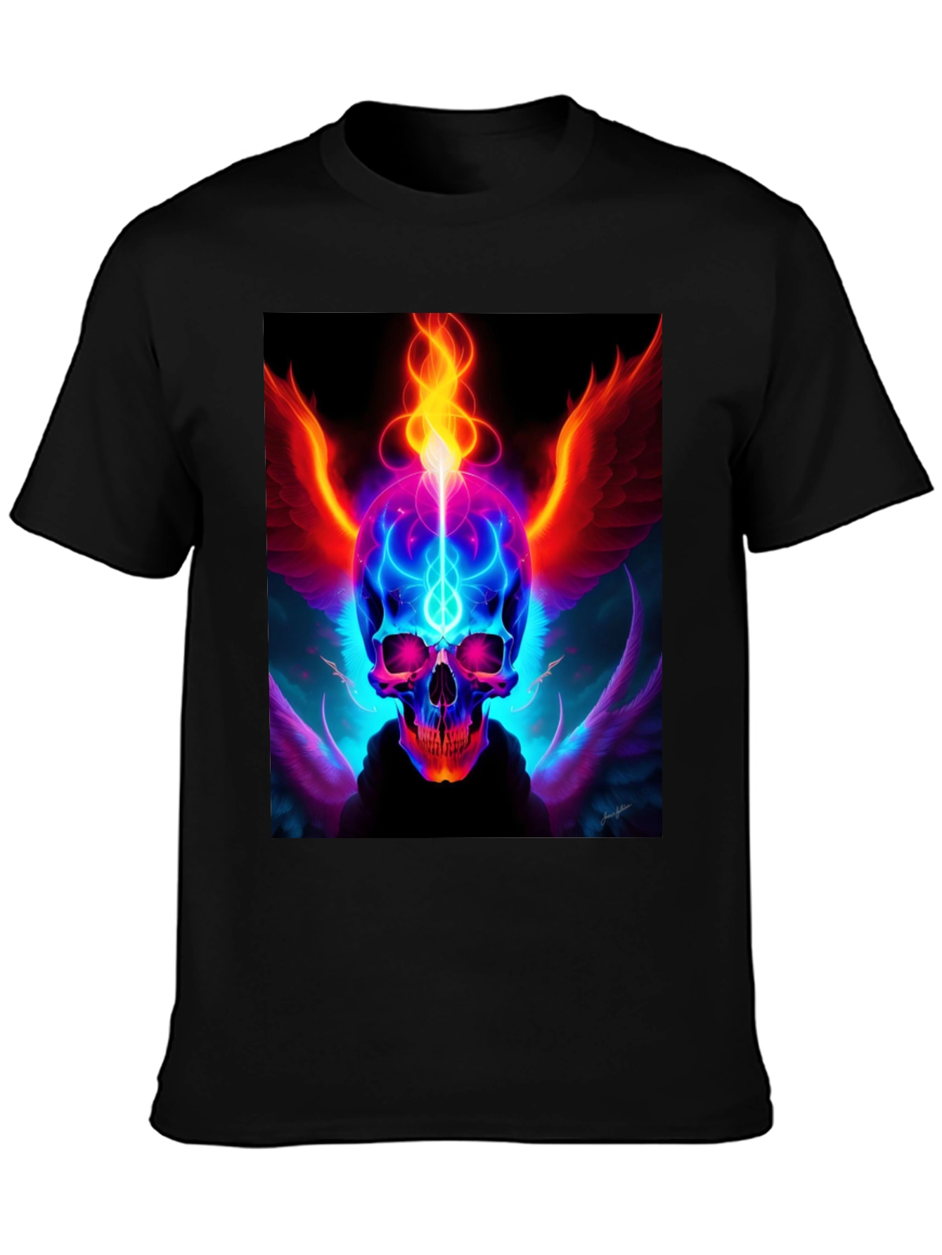 Fiery Skull Graphic Tee - Edgy Design