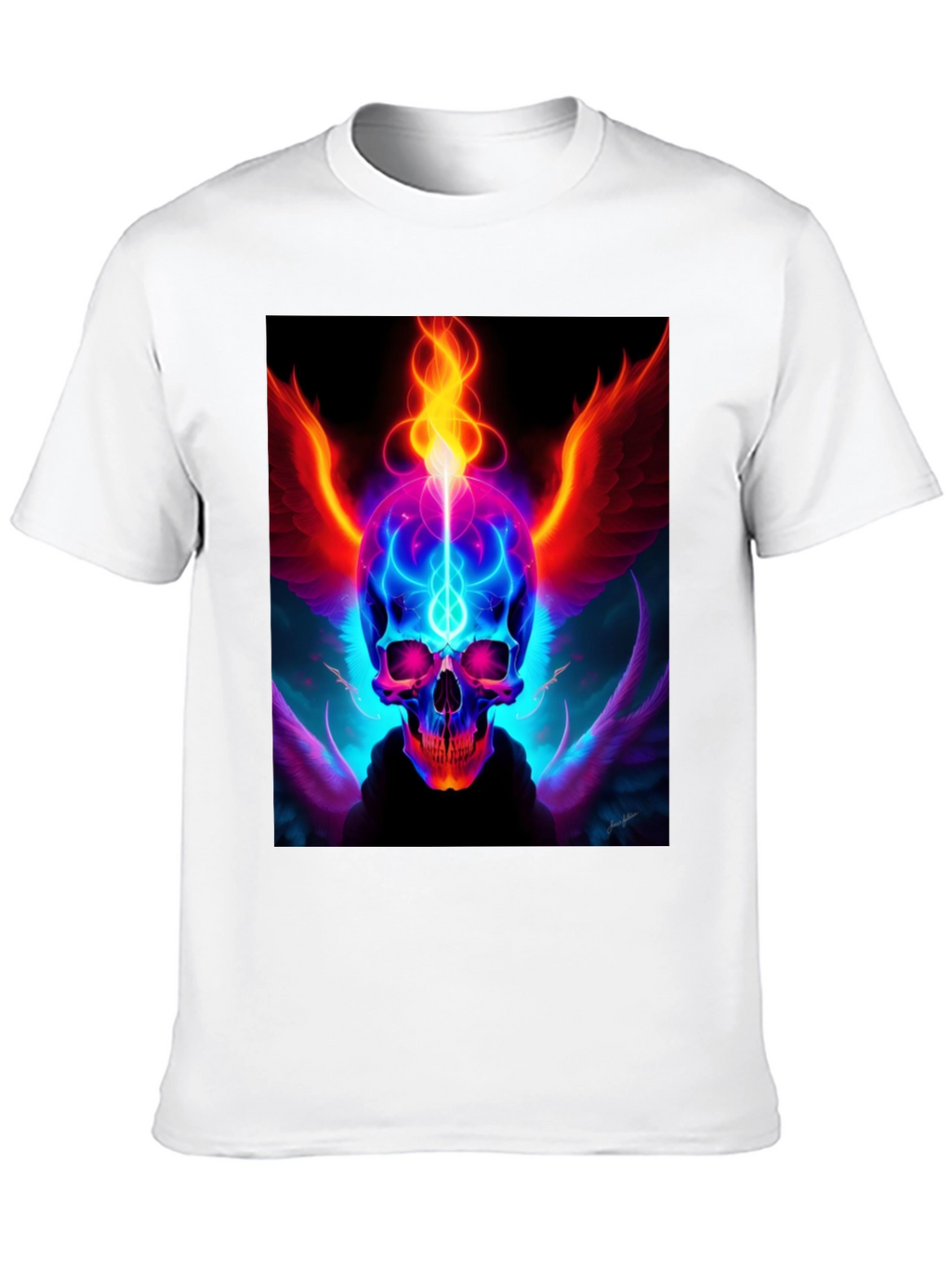 Fiery Skull Graphic Tee - Edgy Design
