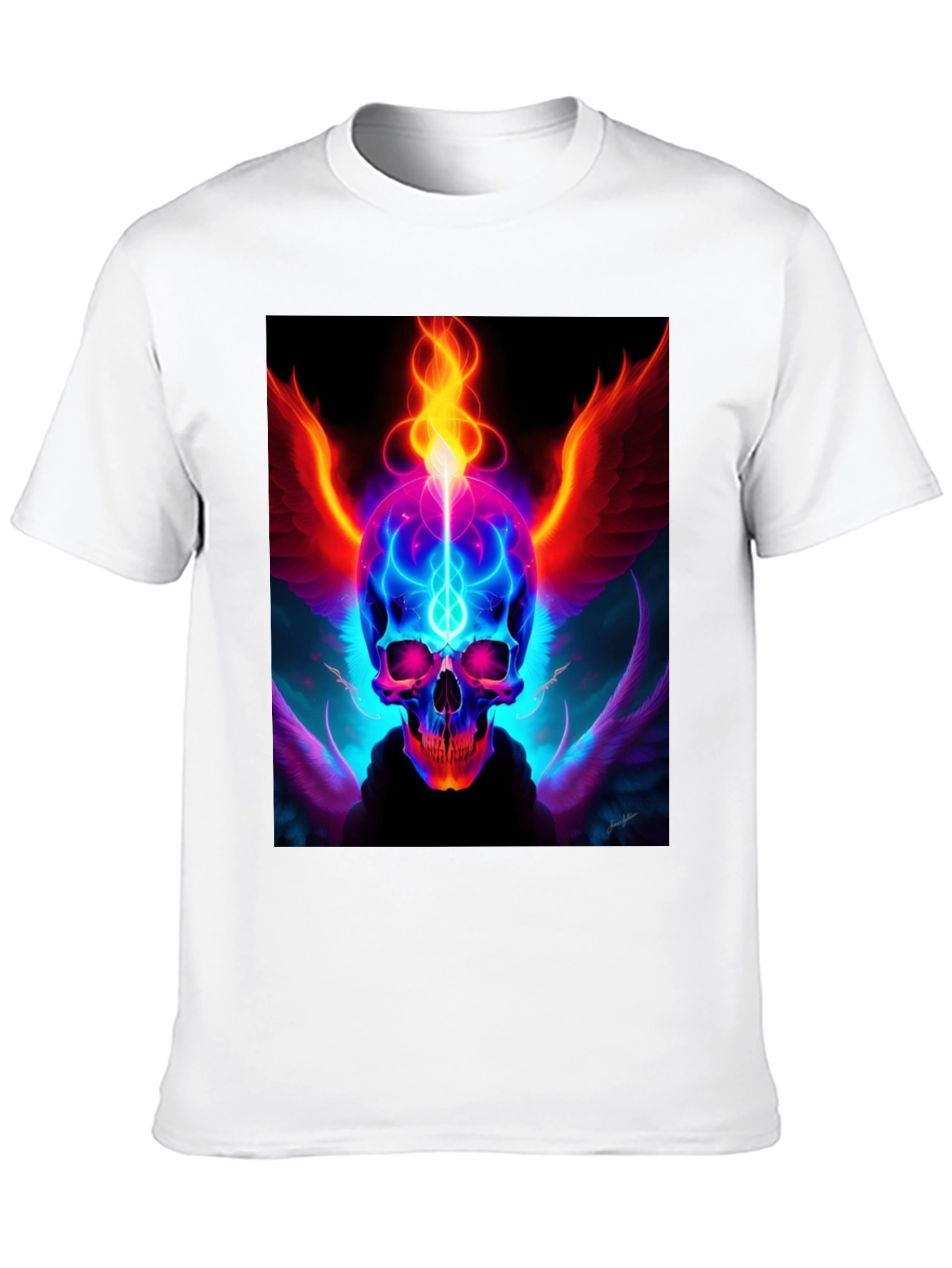 Fiery Skull Graphic Tee - Edgy Design