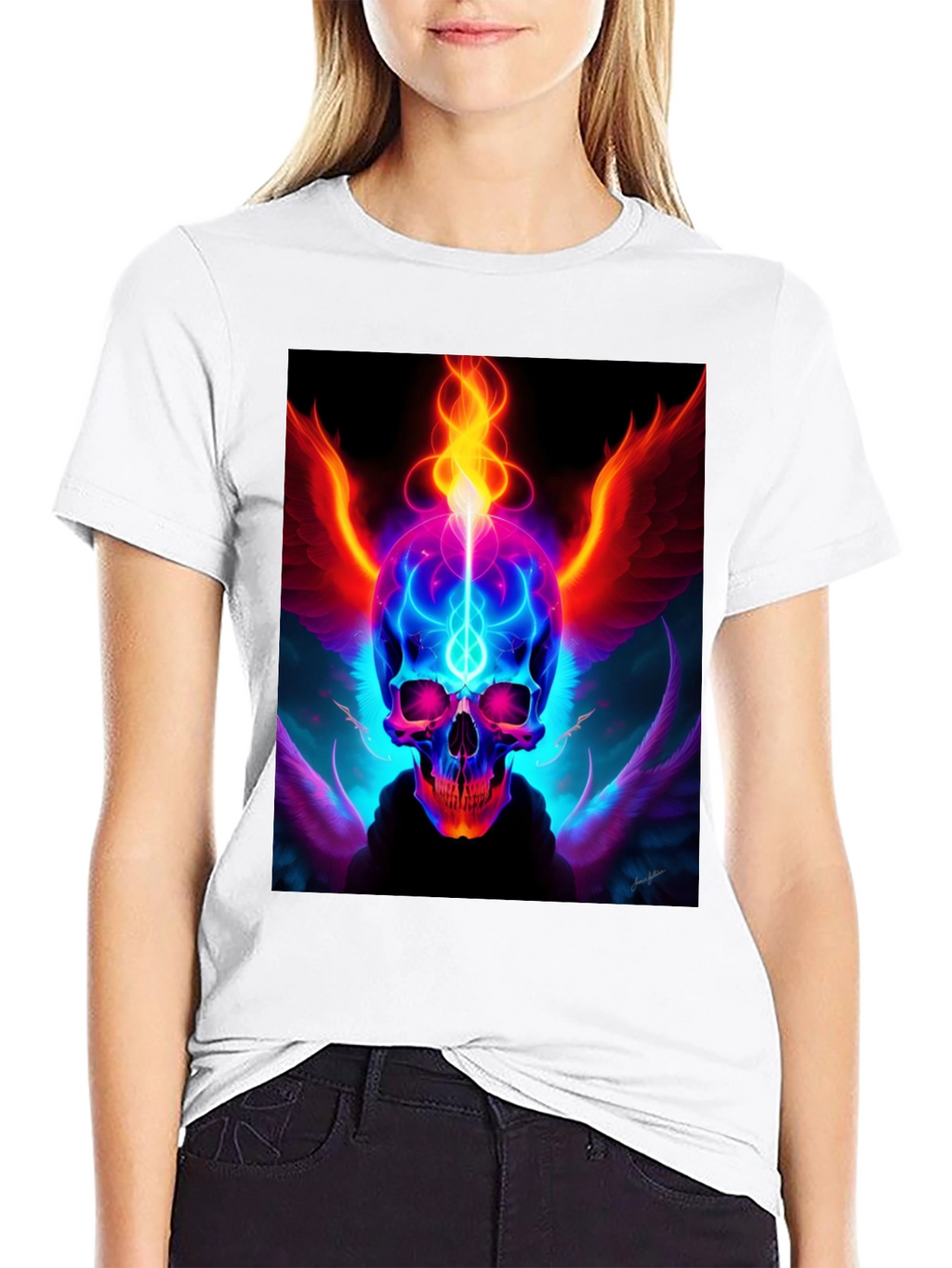 Fiery Skull Graphic Tee - Edgy Design
