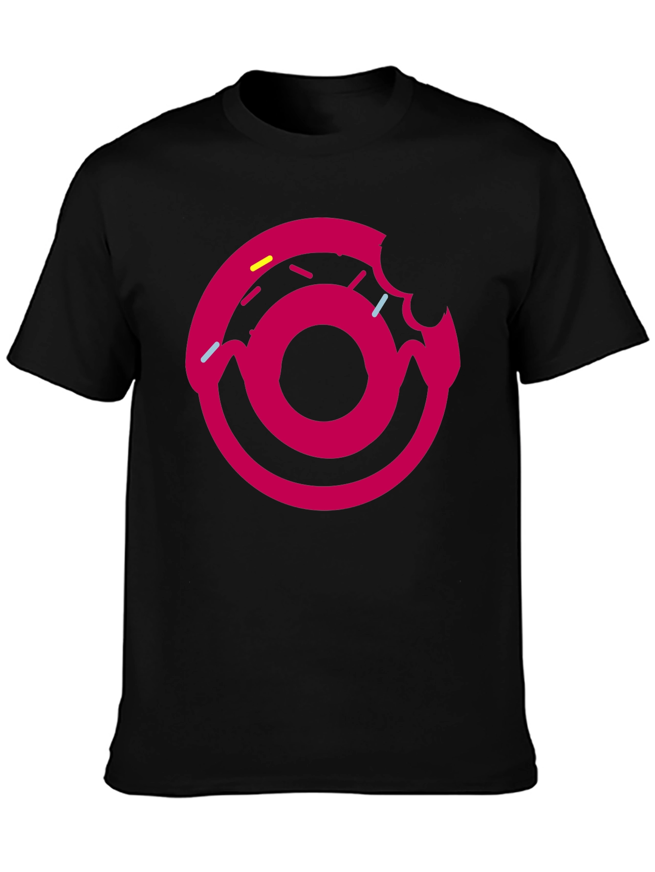 Donut Graphic T-Shirt - Black Fun Casual Tee