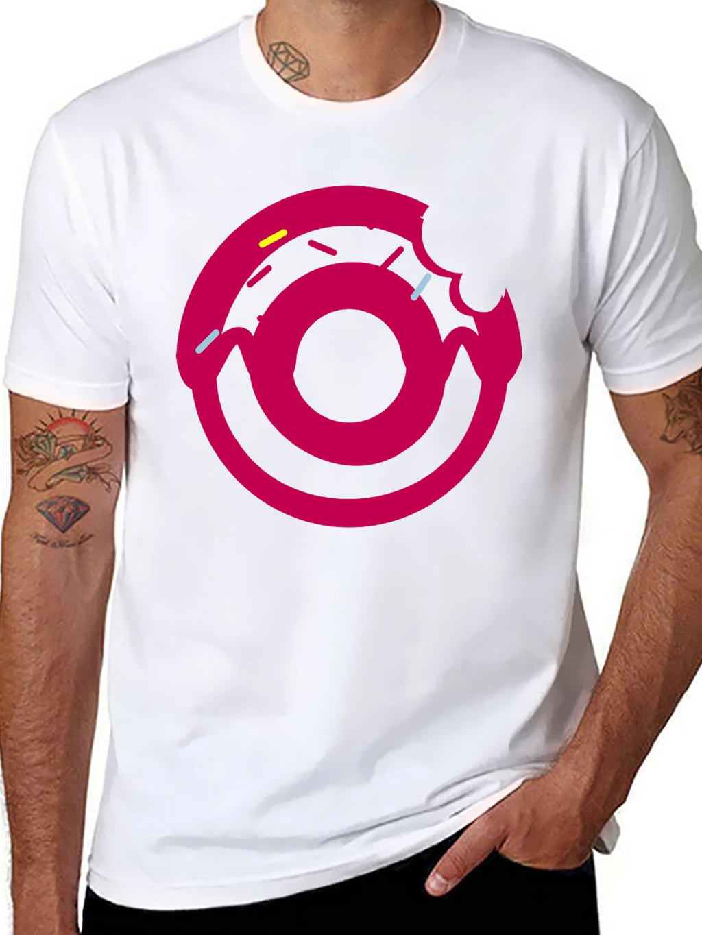 Donut Graphic T-Shirt - Black Fun Casual Tee