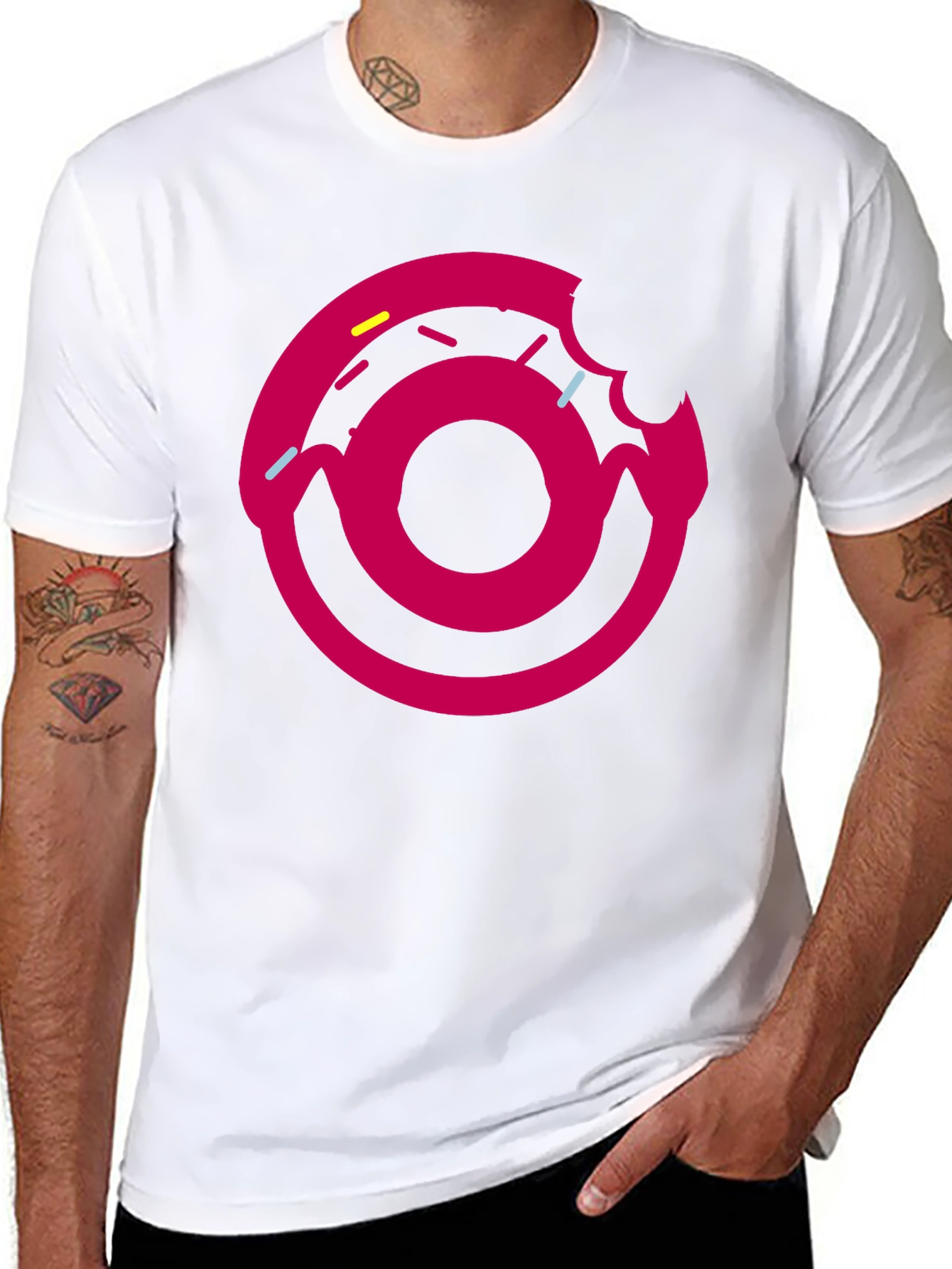 Donut Graphic T-Shirt - Black Fun Casual Tee