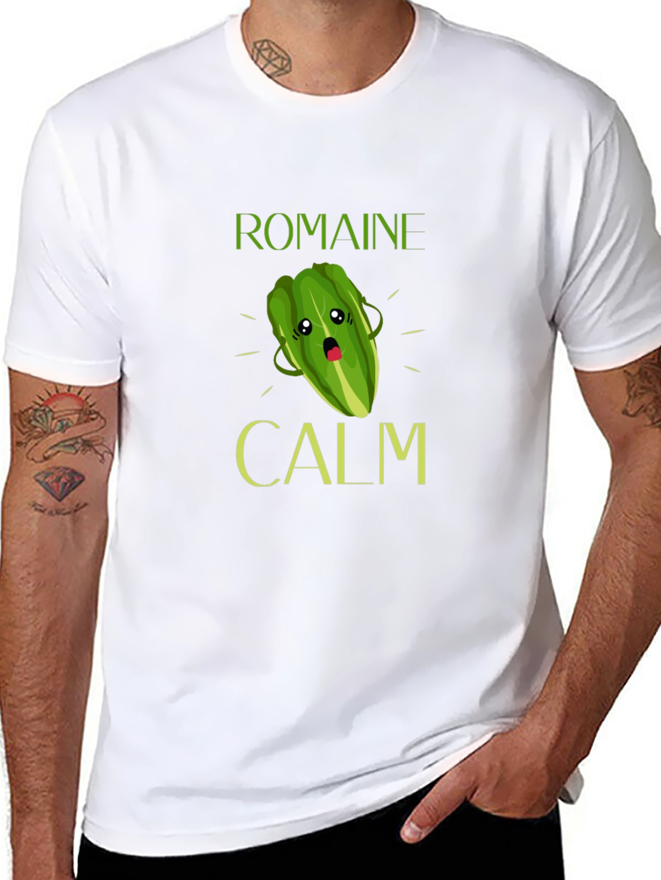 Romaine Calm T-Shirt Funny Vegetable Pun Tee