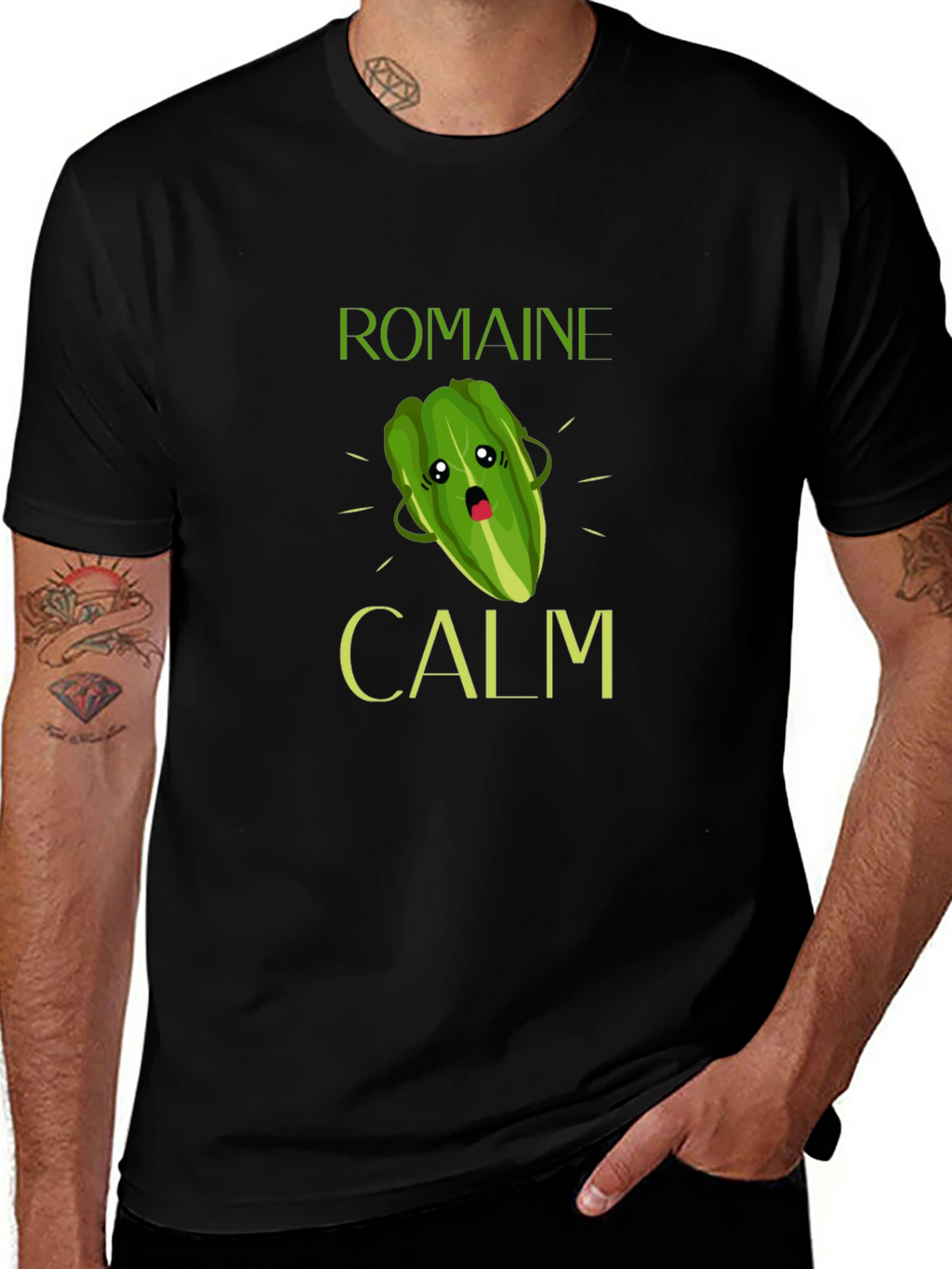 Romaine Calm T-Shirt Funny Vegetable Pun Tee