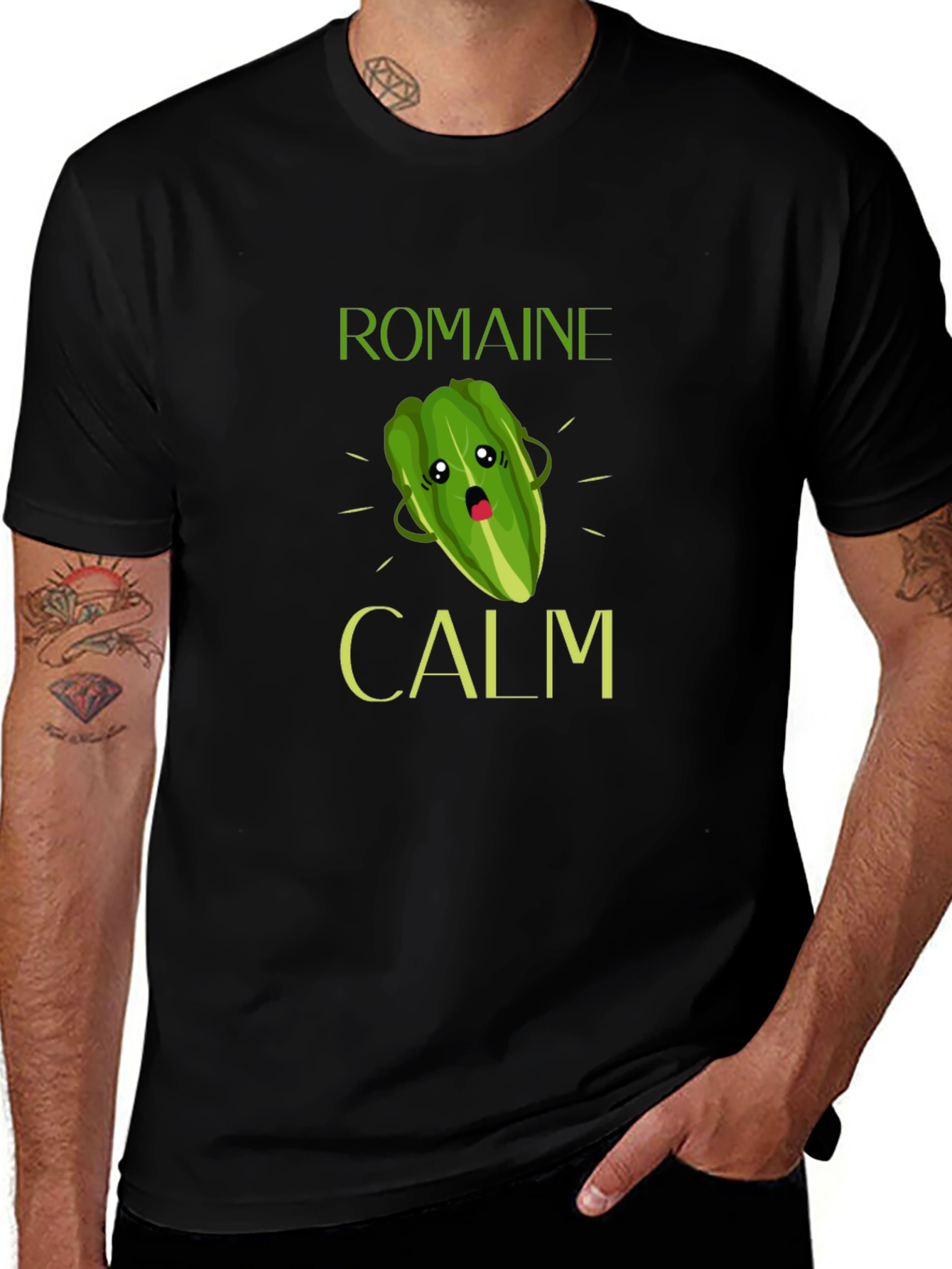 Romaine Calm T-Shirt Funny Vegetable Pun Tee