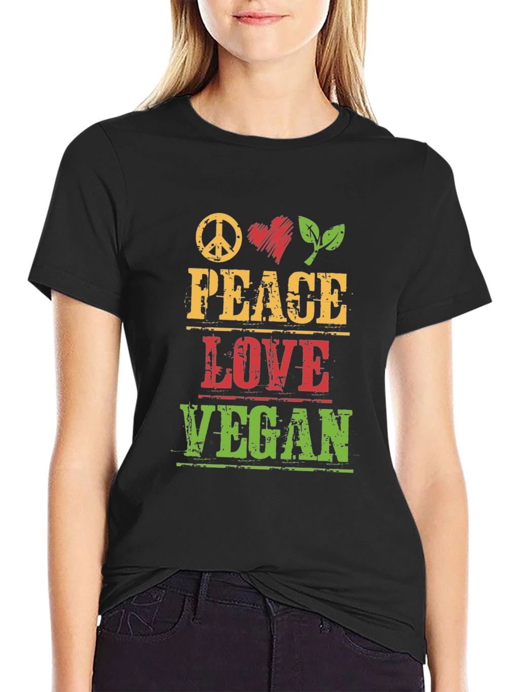 Peace Love Vegan Graphic T-Shirt - Unisex