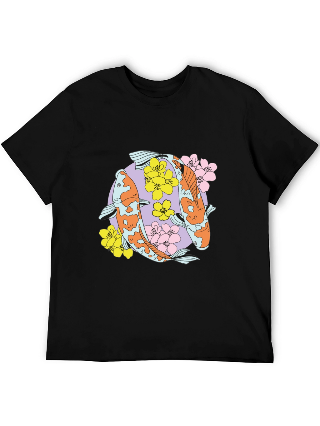 Koi Fish Graphic Tee - Trendy Black T-Shirt