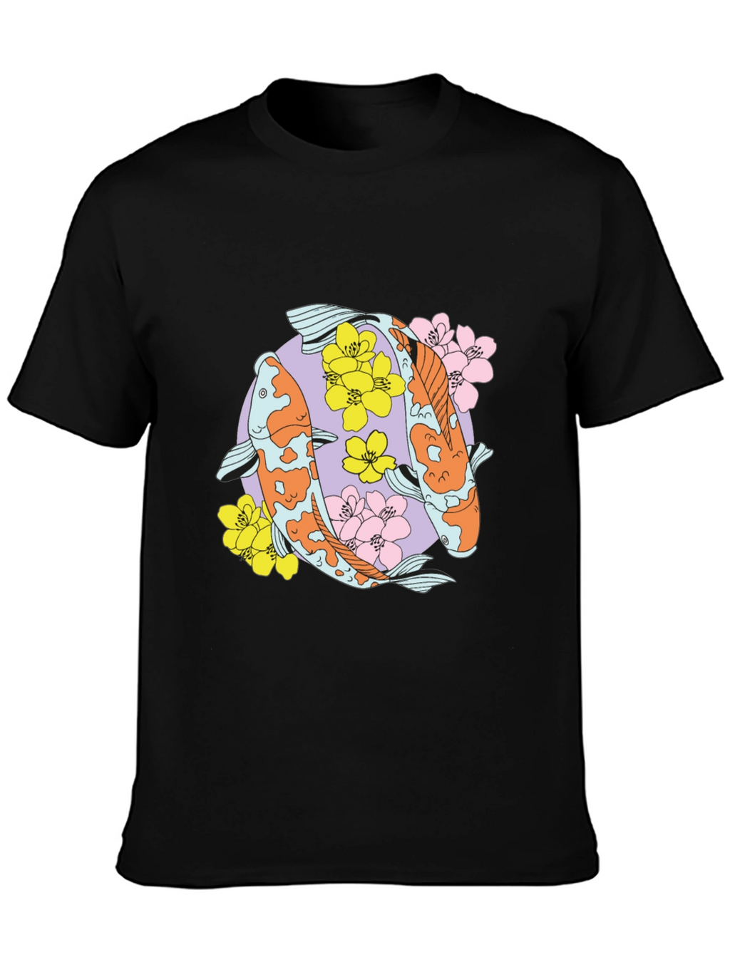 Koi Fish Graphic Tee - Trendy Black T-Shirt