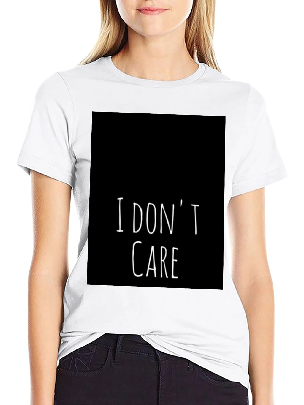 I Dont Care Graphic Tee - Black
