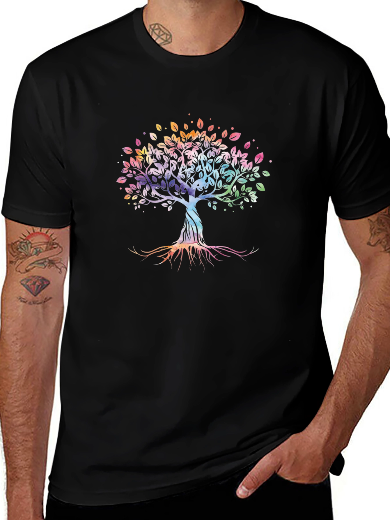 Colorful Tree of Life Graphic T-Shirt