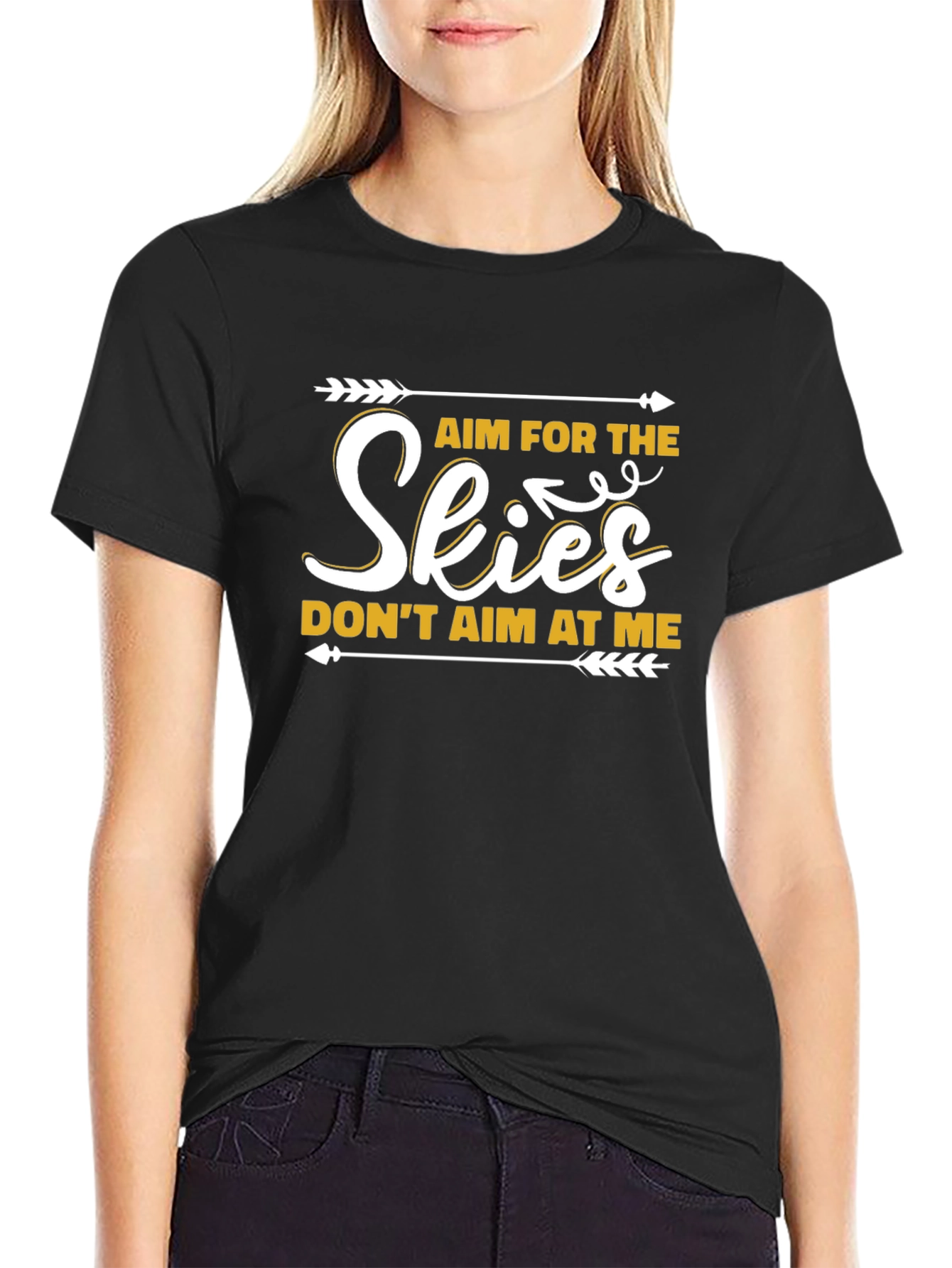 Aim for the Skies Graphic T-Shirt - Black Cotton Tee