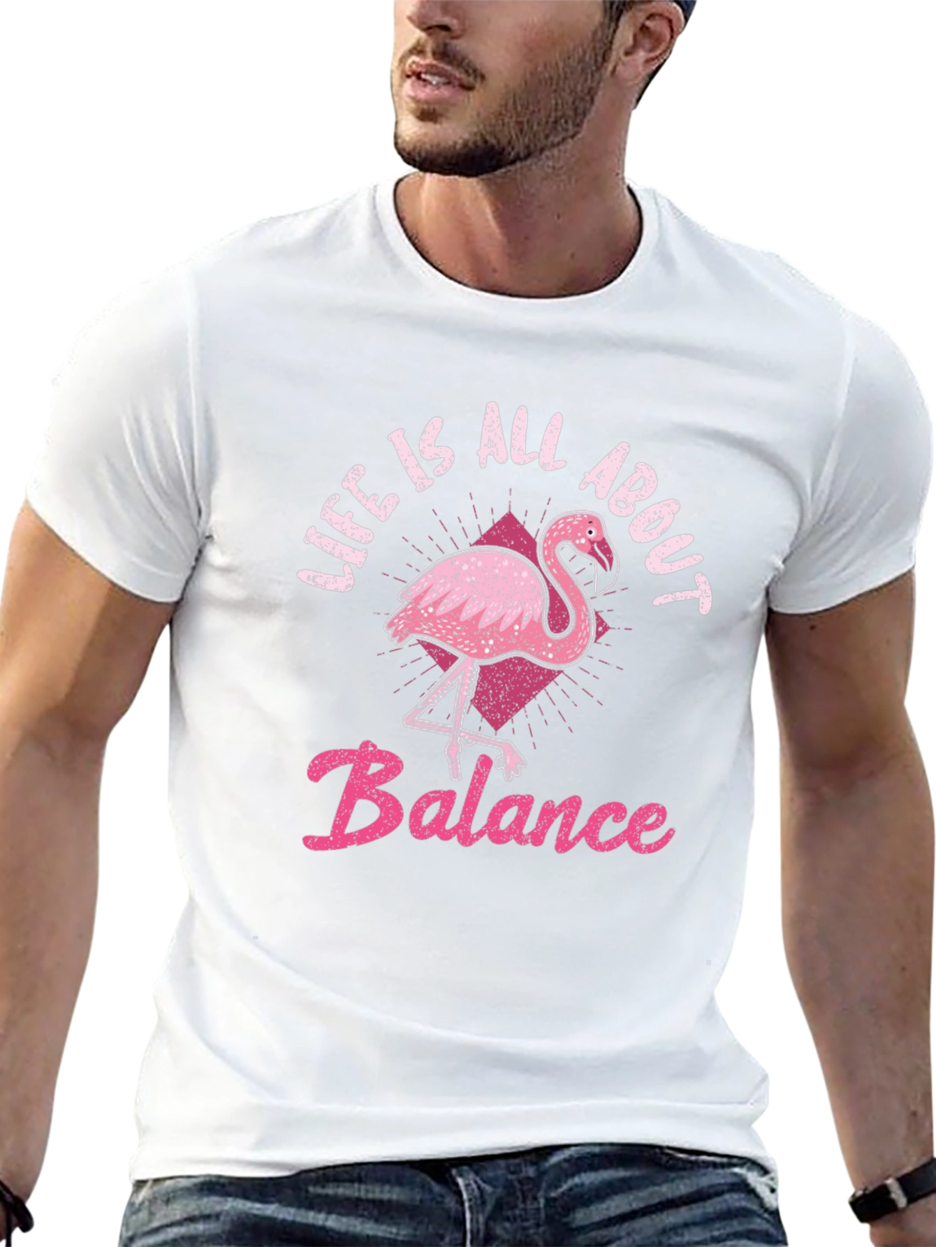 Life is About Balance Flamingo Graphic T-Shirt