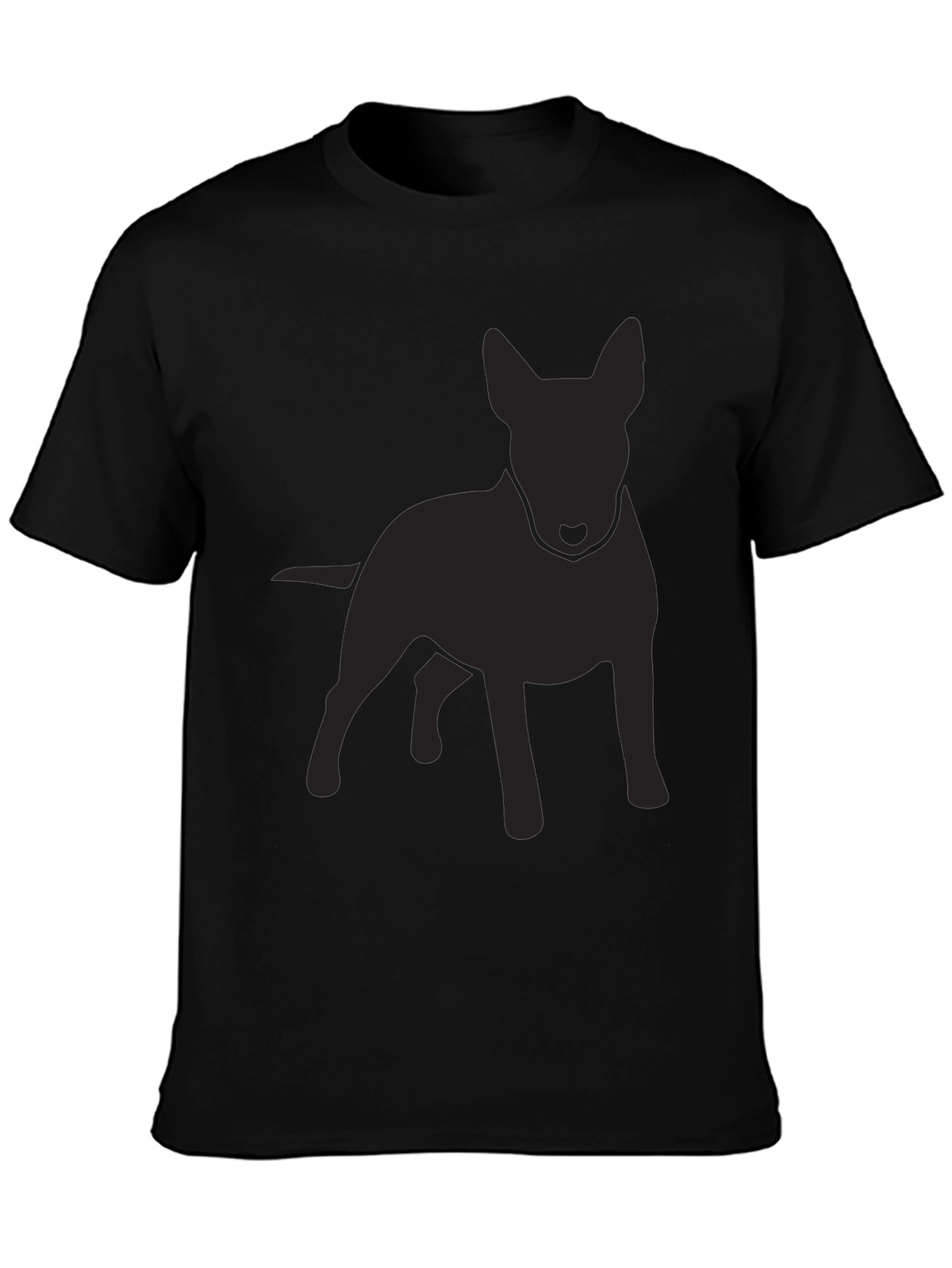 Mens Black Bull Terrier Silhouette T-Shirt