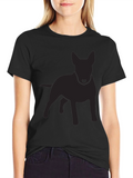 Mens Black Bull Terrier Silhouette T-Shirt