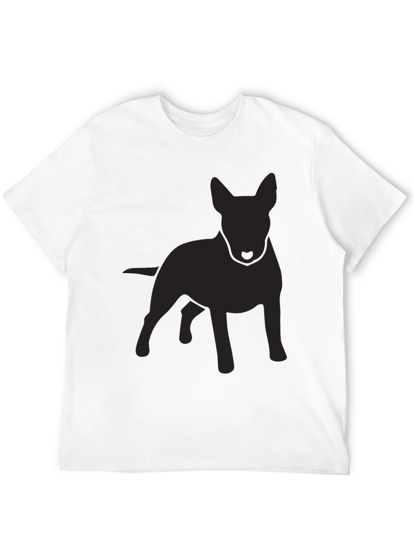 Mens Black Bull Terrier Silhouette T-Shirt