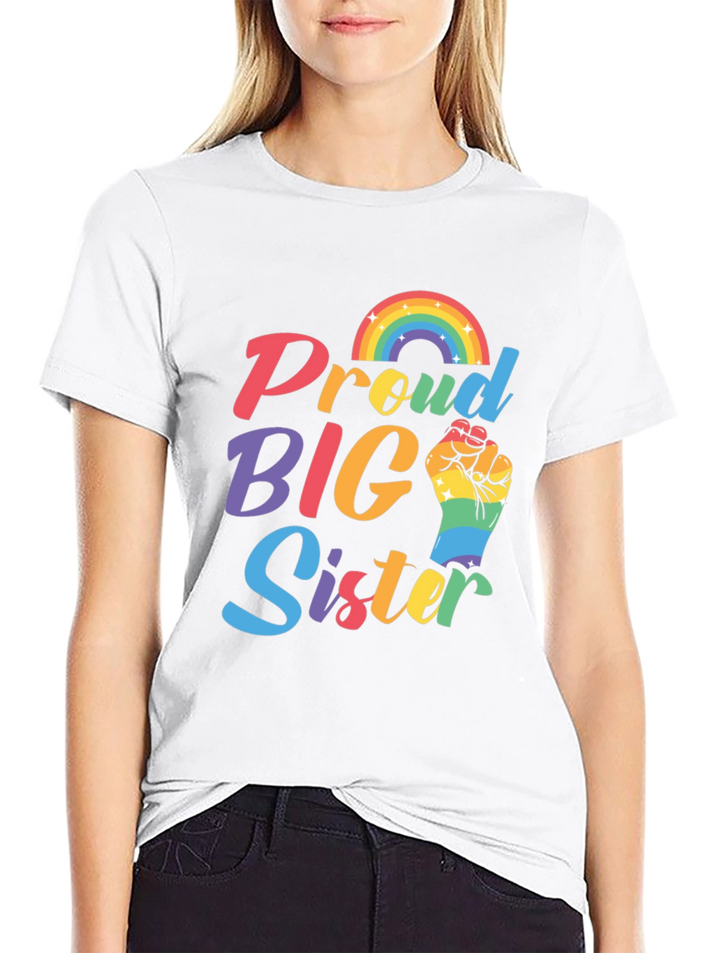 Proud Big Sister Rainbow Pride T-Shirt