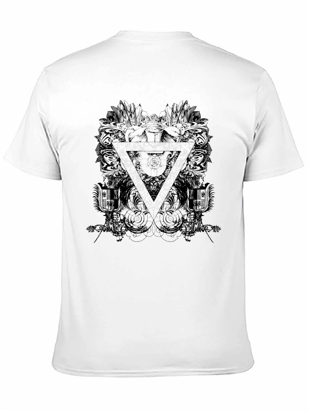 Mens Black Graphic T-Shirt with Triangle Design