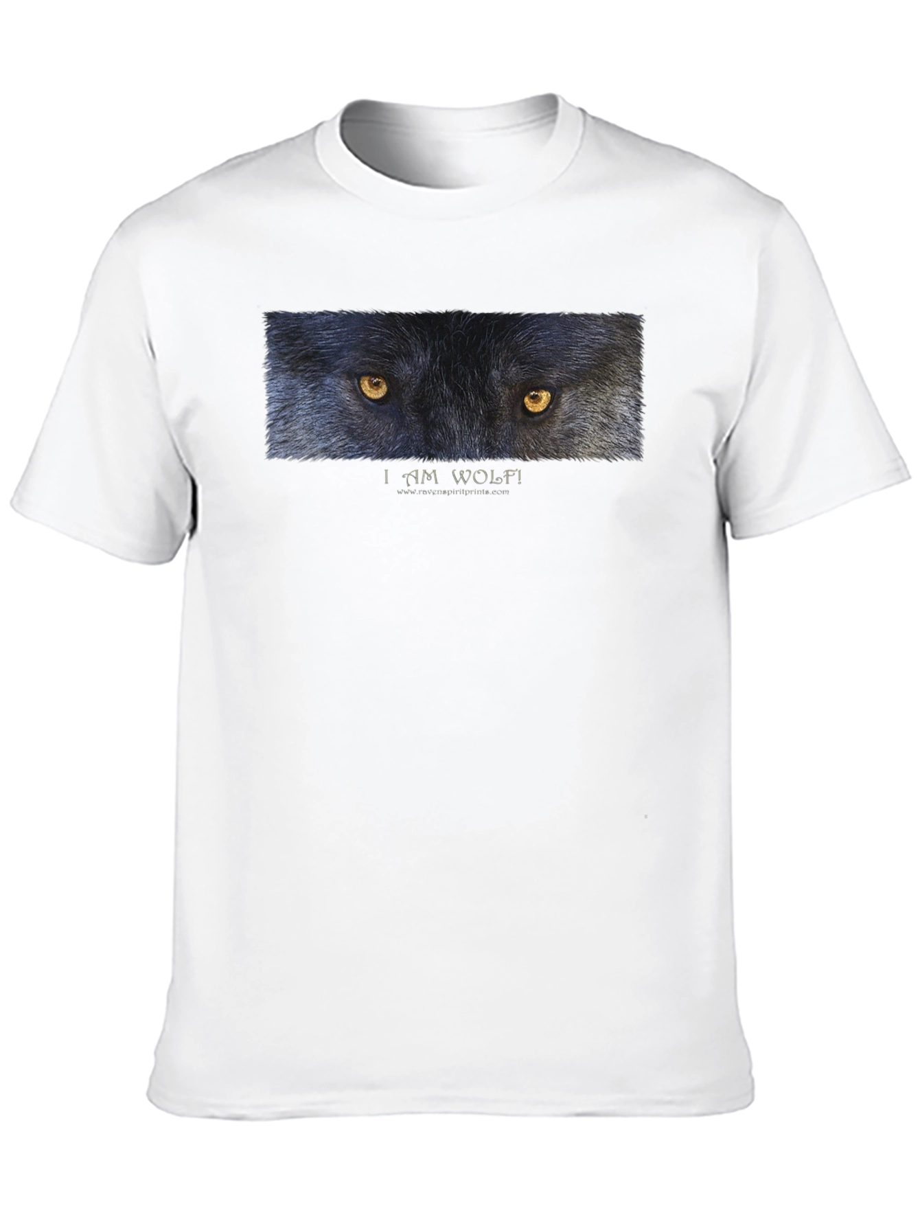 I Am Wolf! Graphic Print Black T-Shirt