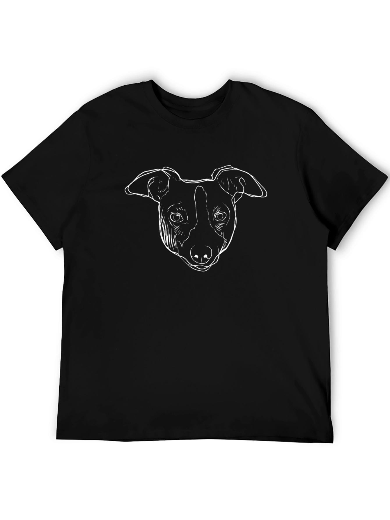 Dog Line Art Black Tee