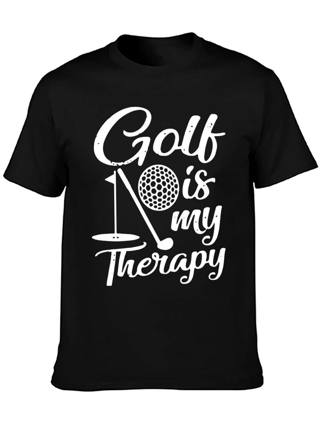 Golf Is My Therapy Graphic Tee - Black
