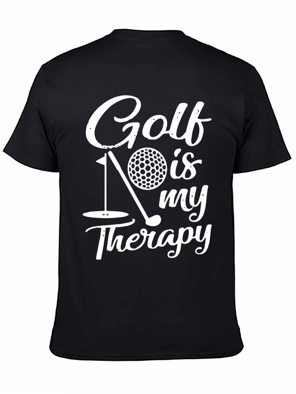 Golf Is My Therapy Graphic Tee - Black