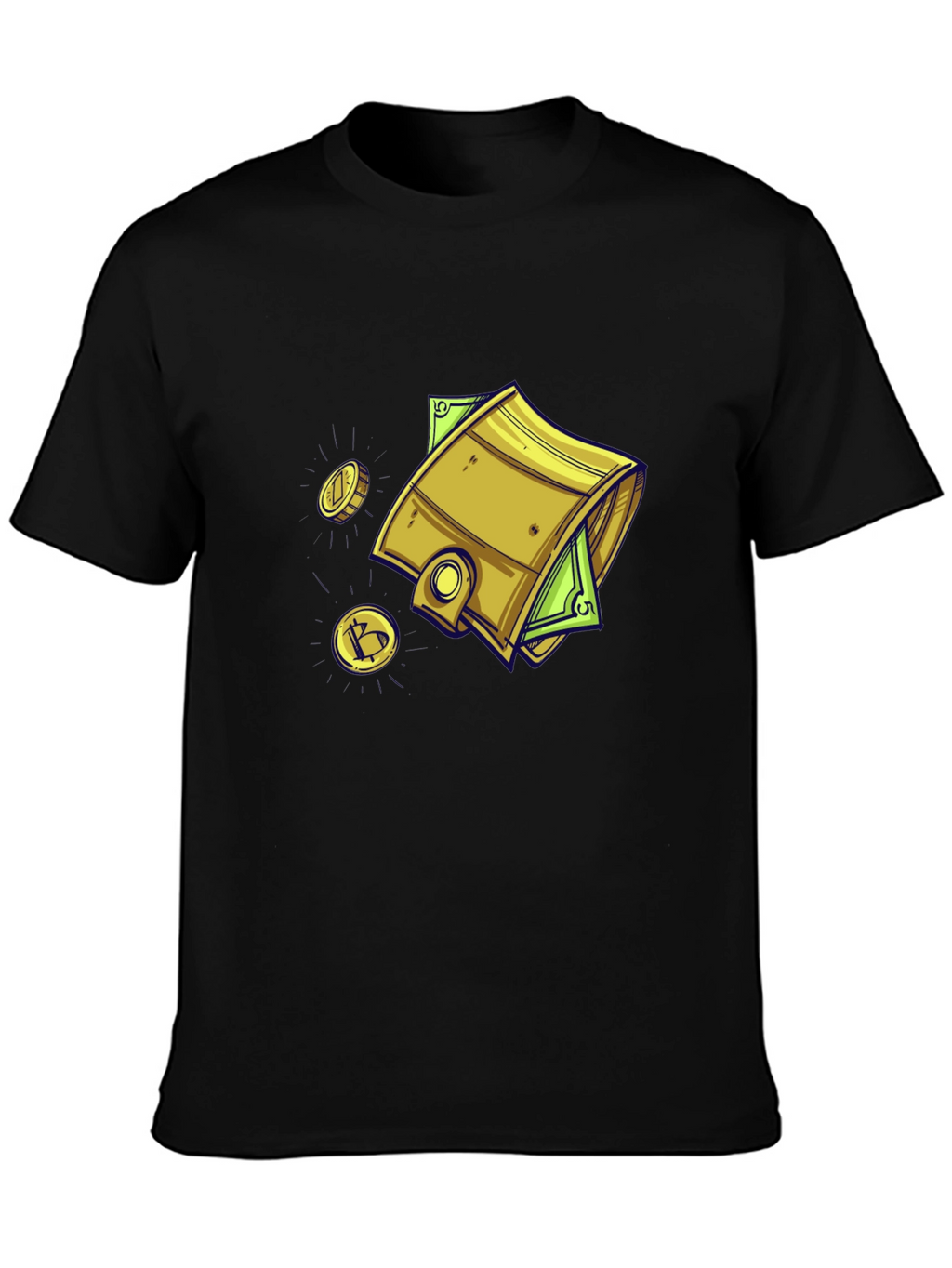 Money Wallet T-Shirt - Black Cotton Graphic Tee