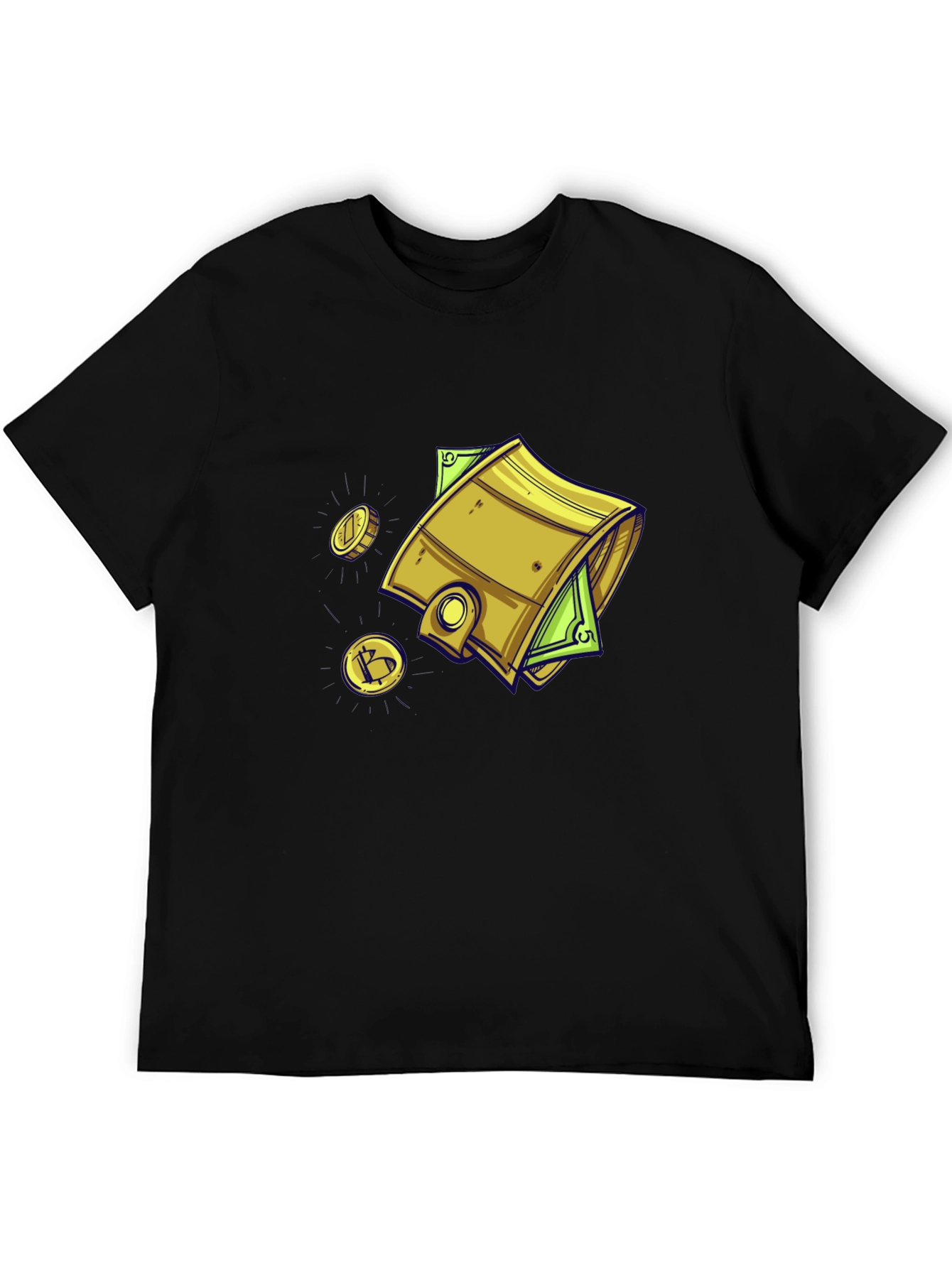 Money Wallet T-Shirt - Black Cotton Graphic Tee