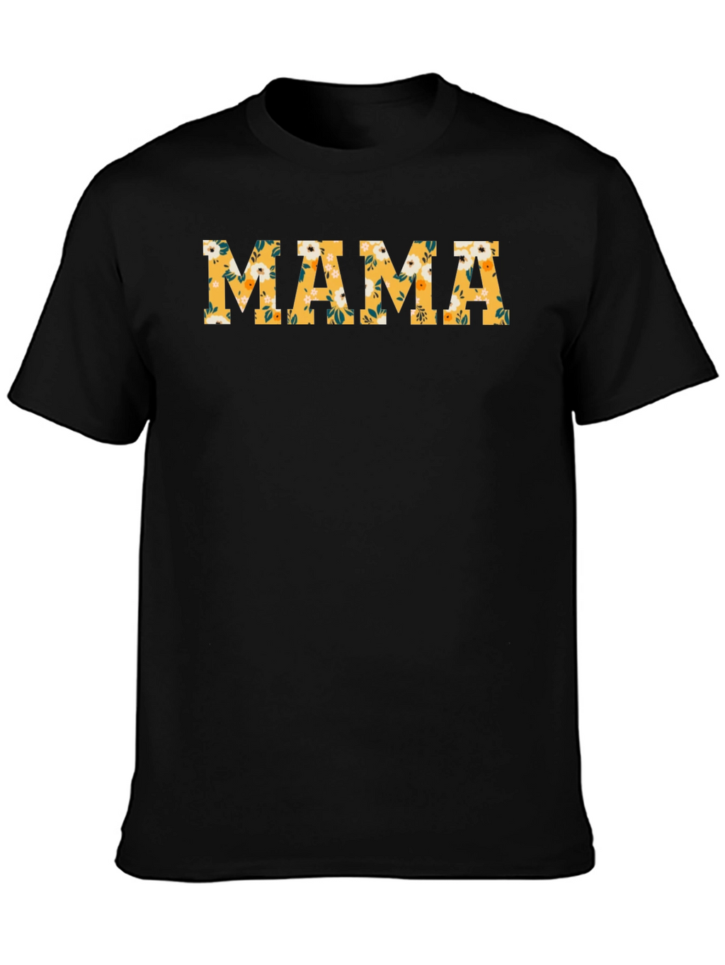 Floral Mama Graphic T-Shirt - Black Cotton Tee