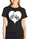 Bike Heart Graphic Tee - Stylish Casual Wear