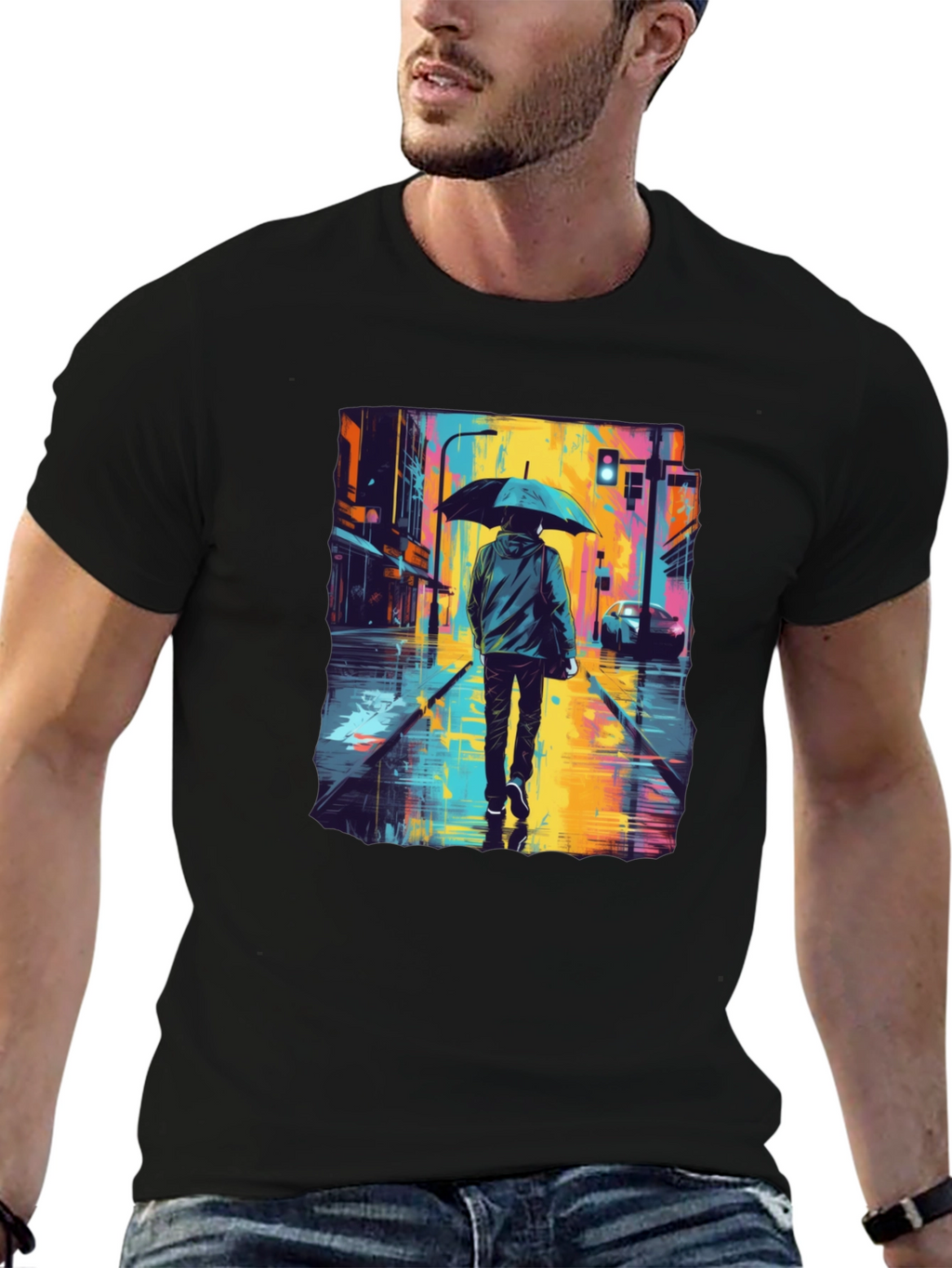 Rainy Day Street Art T-Shirt