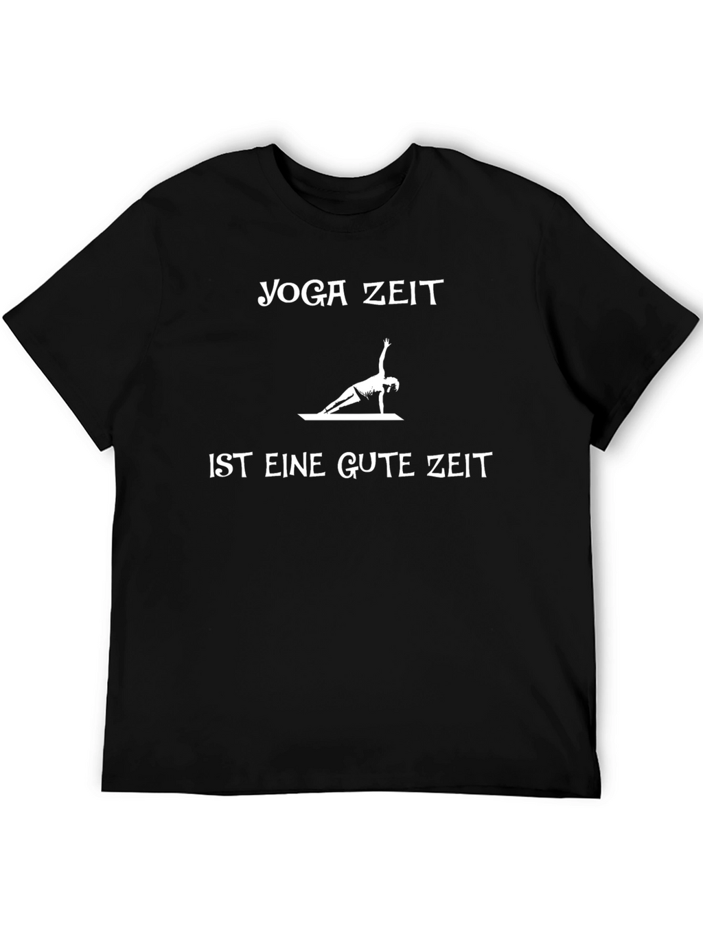 Yoga Time T-Shirt - German Text Black Cotton Tee