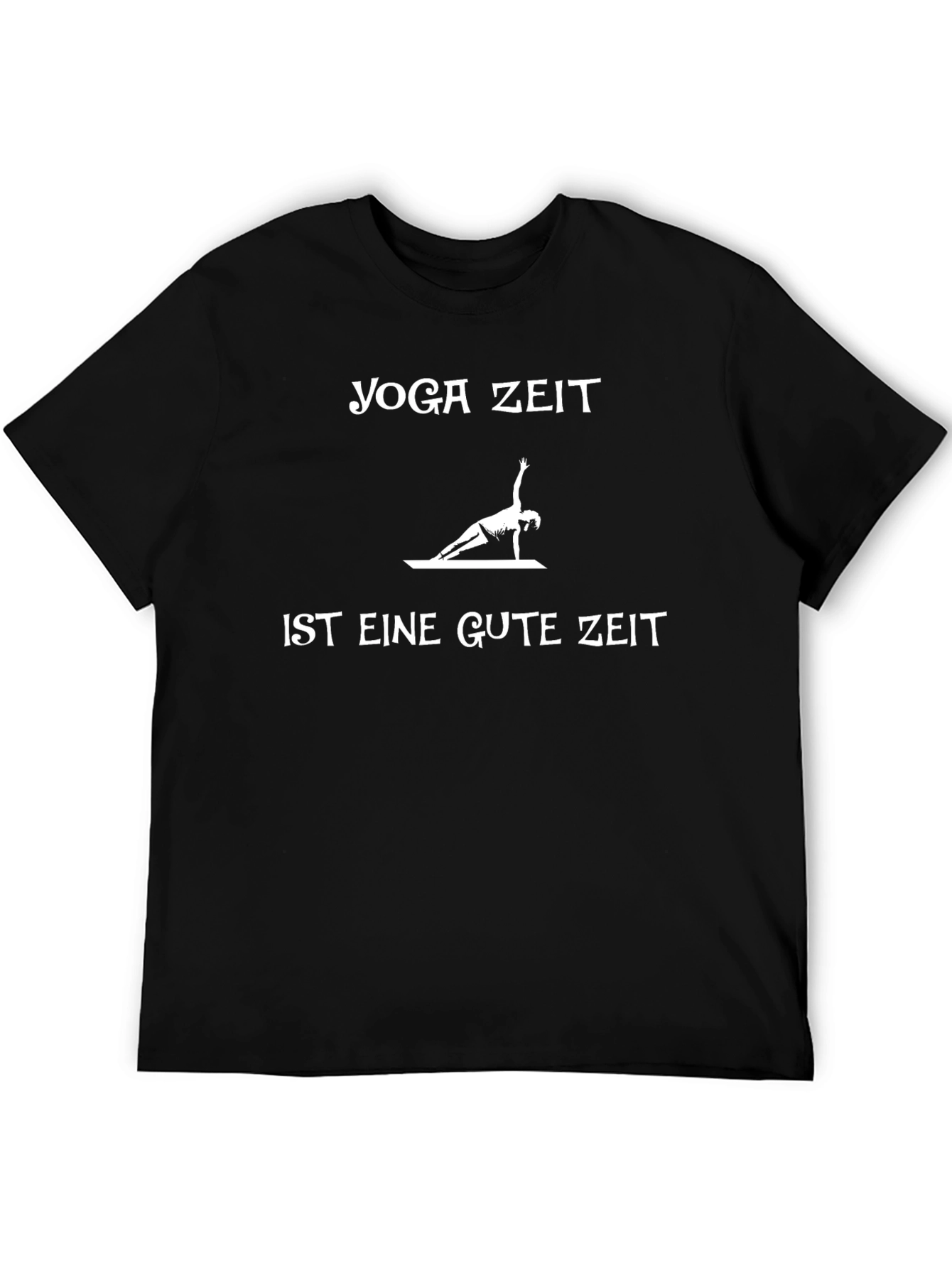 Yoga Time T-Shirt - German Text Black Cotton Tee