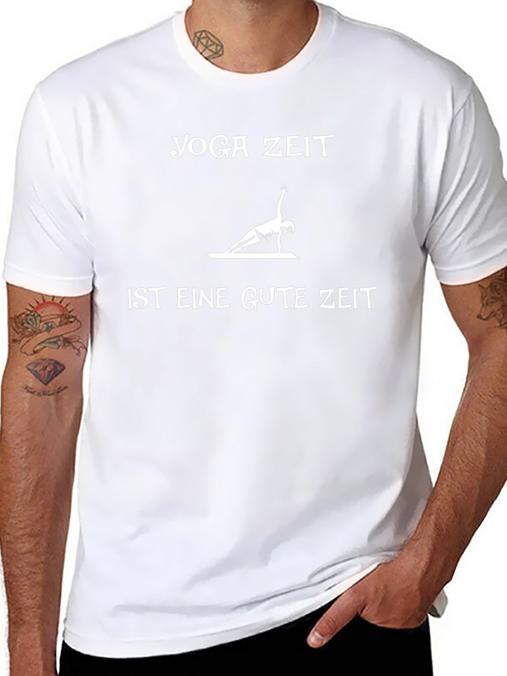 Yoga Time T-Shirt - German Text Black Cotton Tee