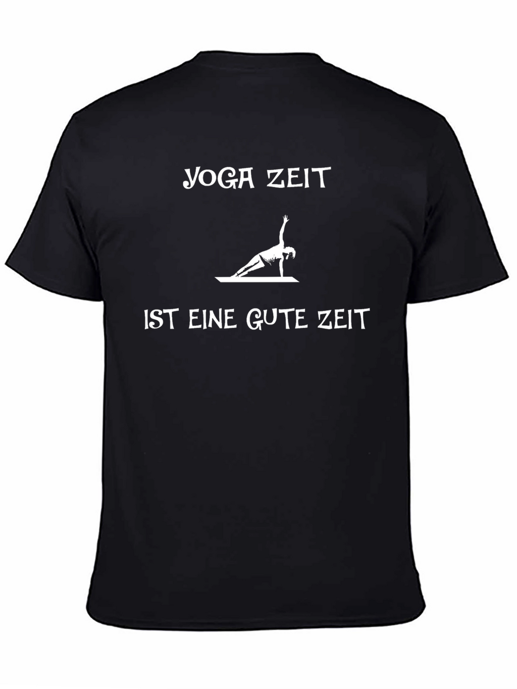 Yoga Time T-Shirt - German Text Black Cotton Tee