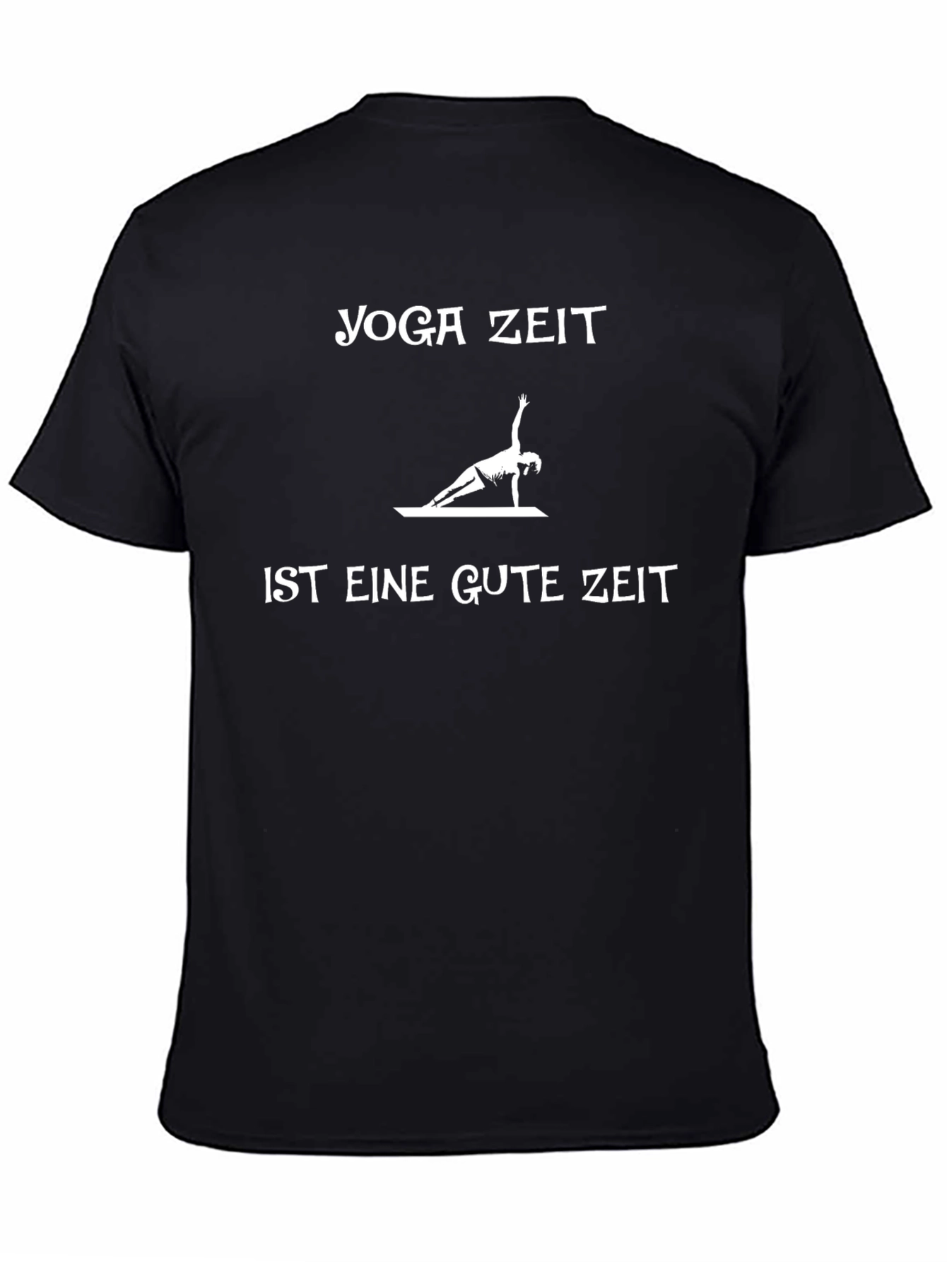 Yoga Time T-Shirt - German Text Black Cotton Tee