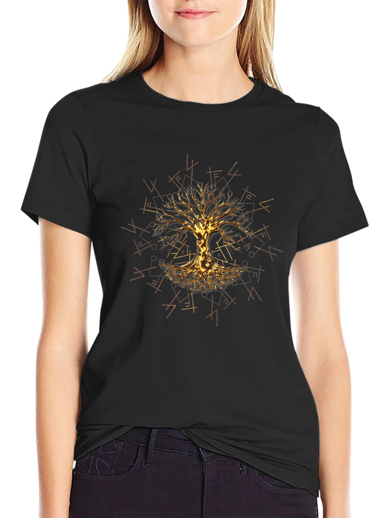 Yggdrasil Tree of Life Graphic Tee - Black
