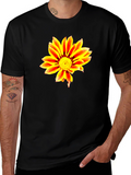 Bold Flower Graphic Black T-Shirt