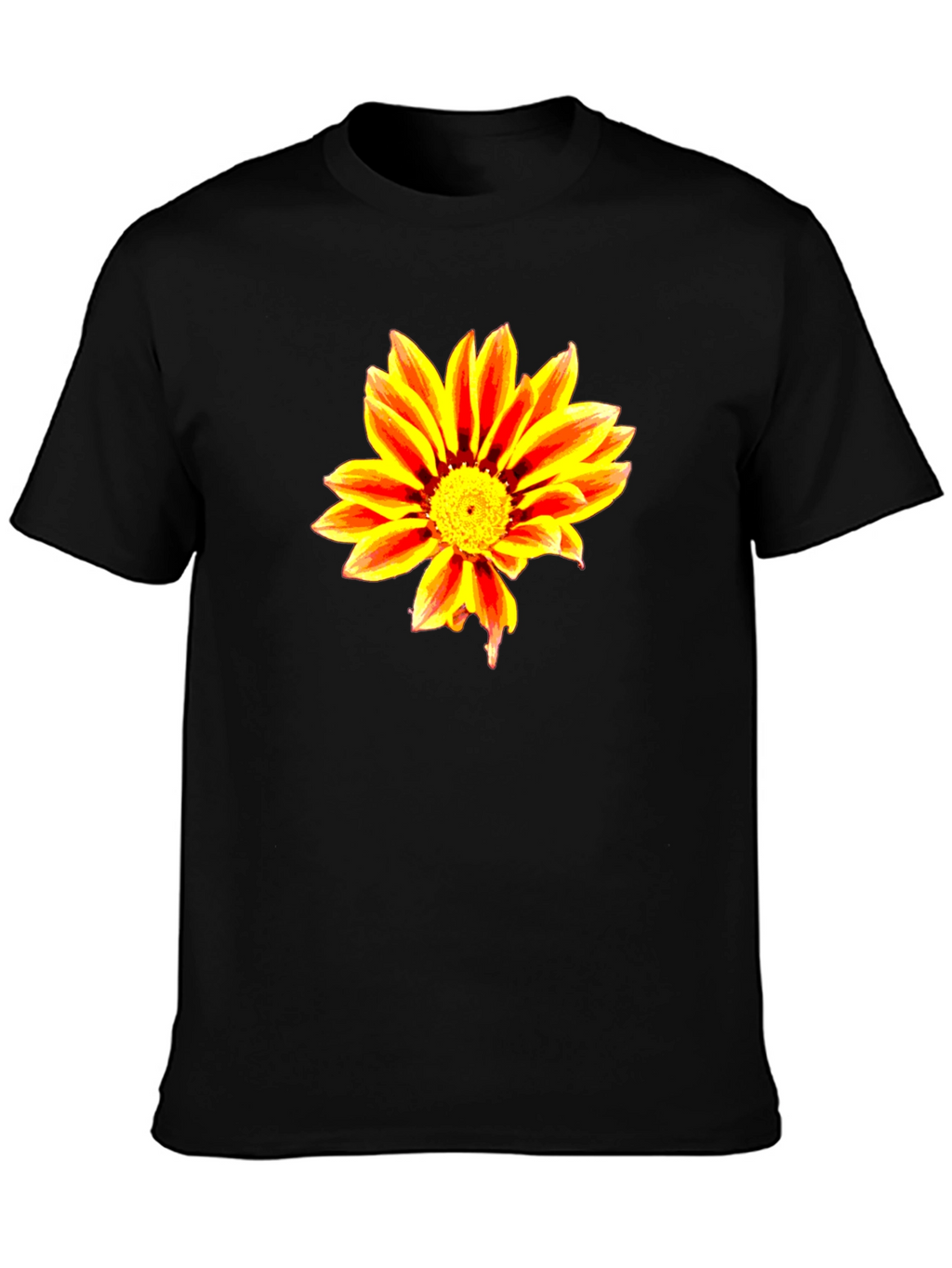 Bold Flower Graphic Black T-Shirt