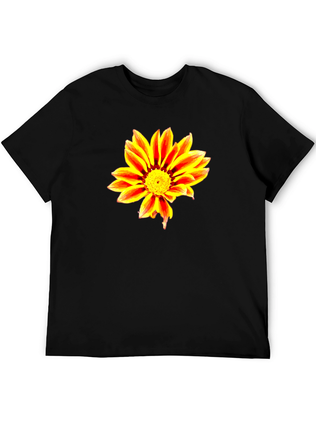 Bold Flower Graphic Black T-Shirt