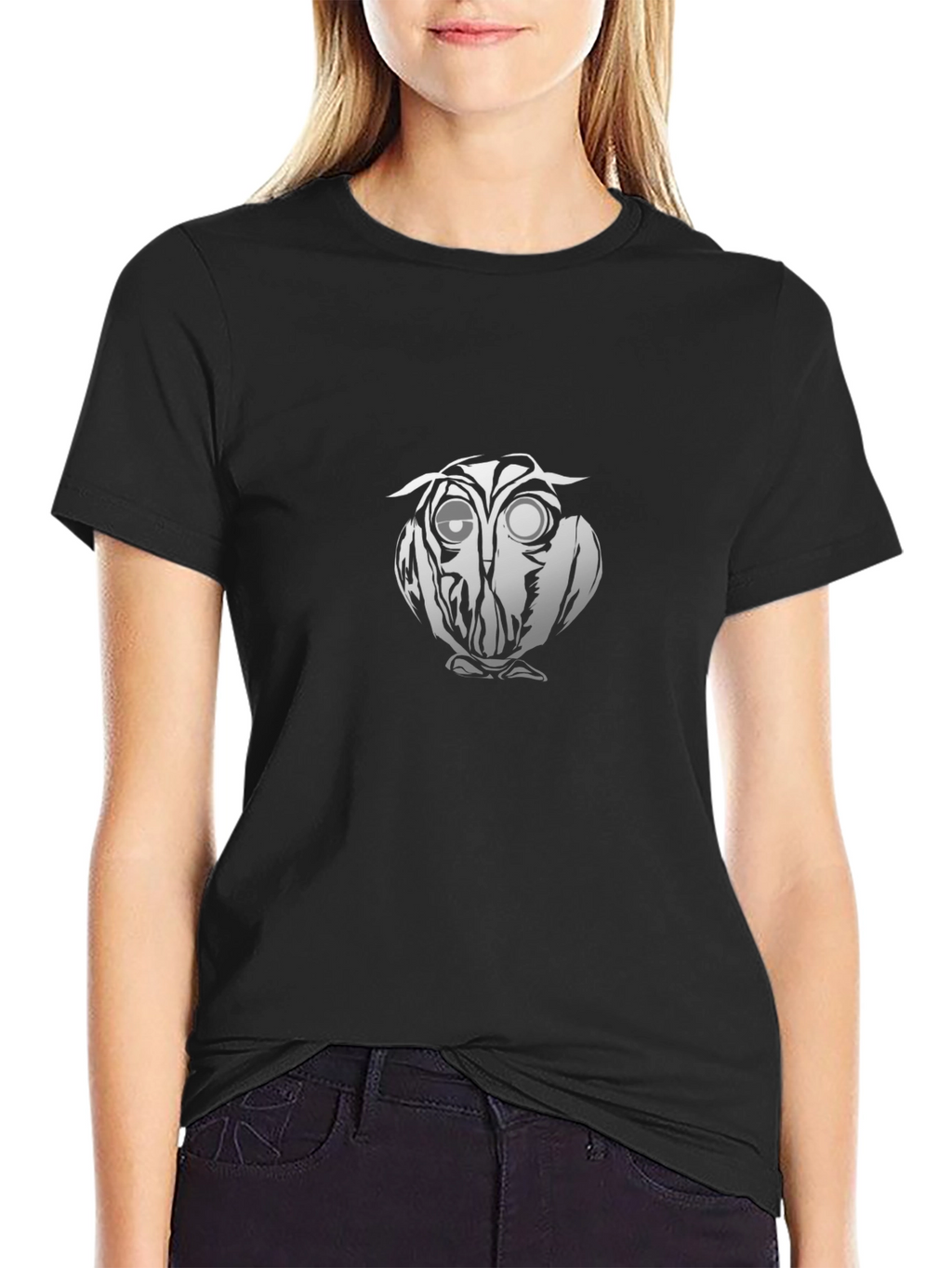 Cool Owl Graphic Black T-Shirt