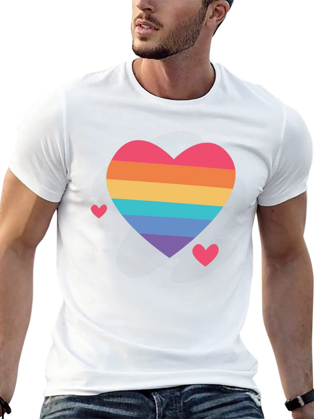 Rainbow Heart Pride T-Shirt - Soft Cotton Comfort