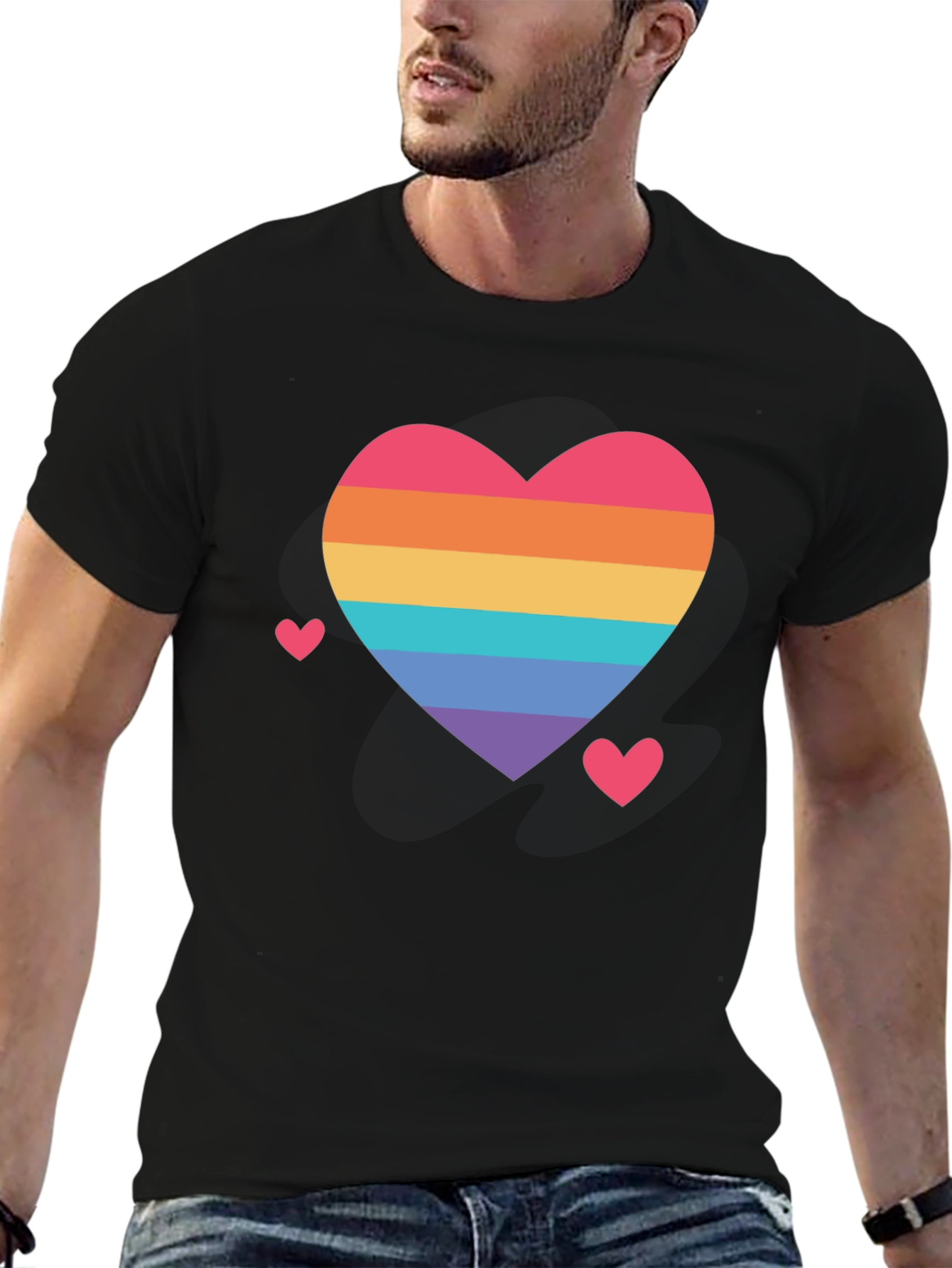 Rainbow Heart Pride T-Shirt - Soft Cotton Comfort
