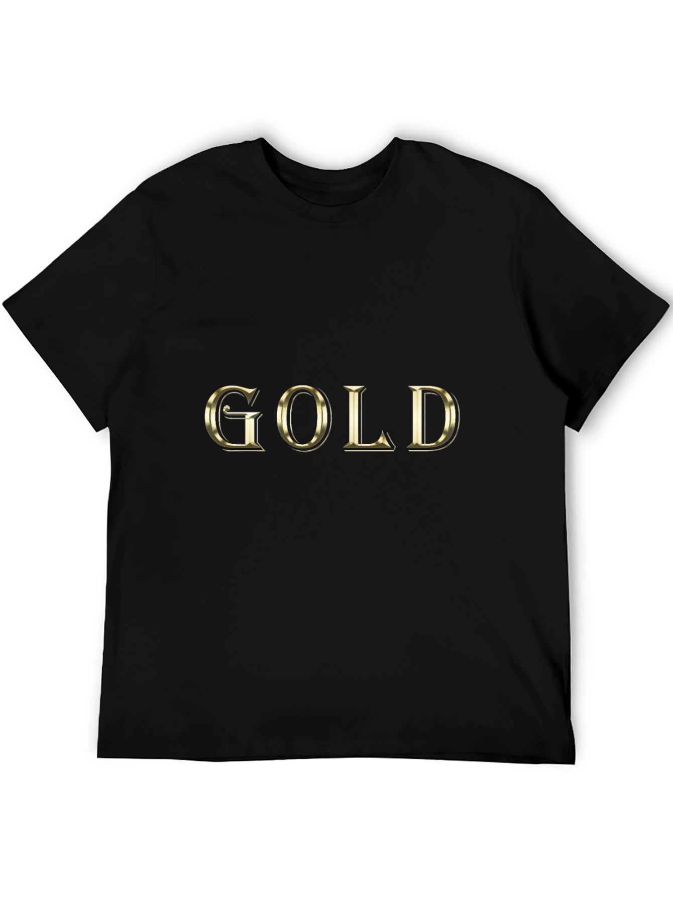 Gold Text Black T-Shirt