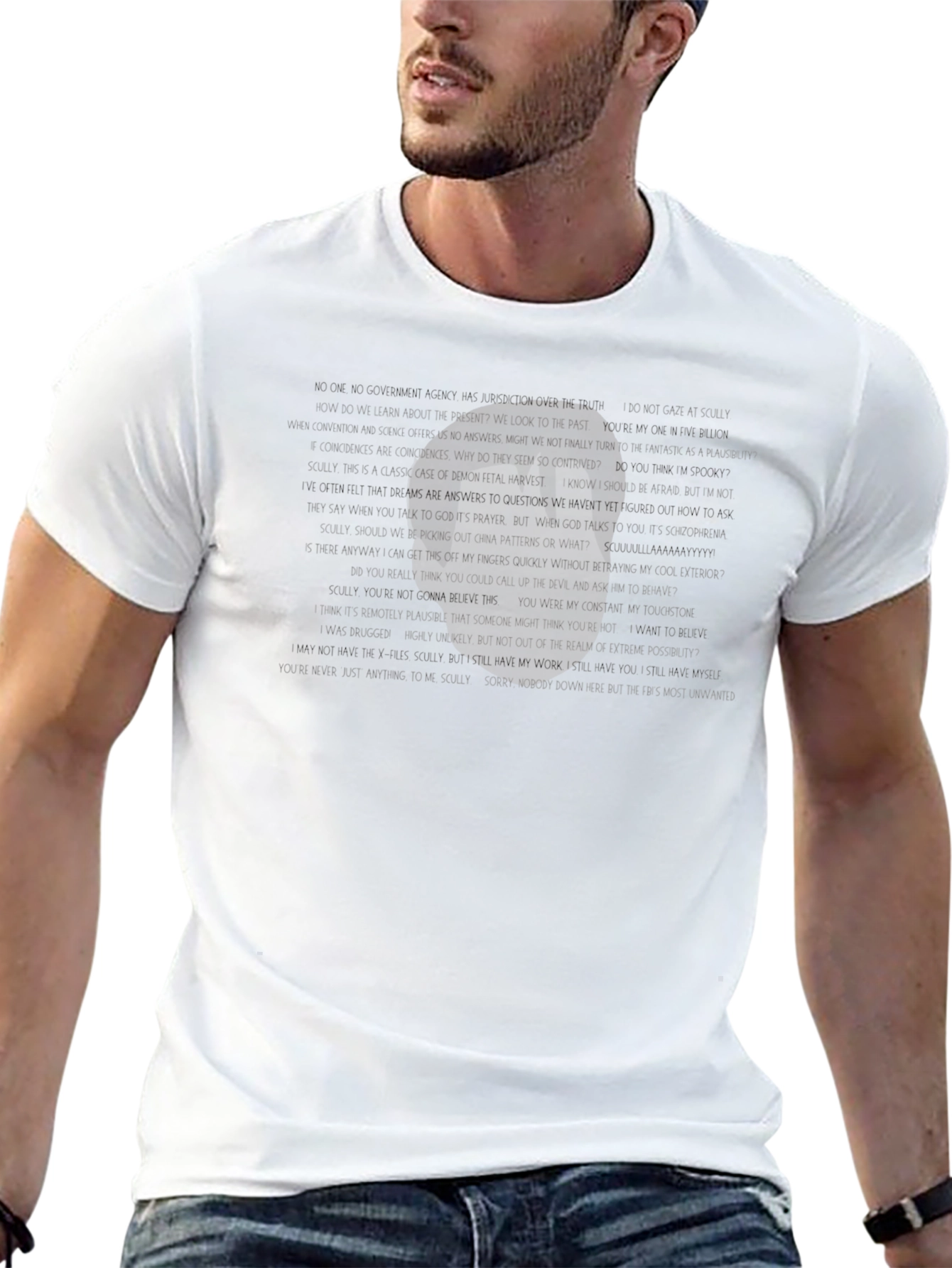 Abstract Text Graphic Black T-Shirt